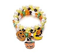XFSRG 3 Pièces Bracelet Halloween Femme Pendentif Fantôme Citrouille Chauve Souris Bracelets pour Couples Accessoires de Fête