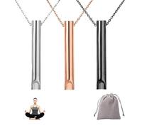 XFSRG 3 Pièces Collier De Respiration Collier Femme Acier Inoxydable Avec Sac De Rangement Breathing Necklace Homme Pour Soulager Le Stress Et L'Anxiété (3 Couleurs)