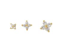 XFSRG 3 Pièces Piercing Helix Oreille Fleur 3 4 5 Mm Boucles D'oreilles Cartilage Tragus Conch Piercing Daith Oreille Puces Discrètes Femme