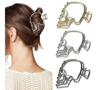 XFSRG 3 Pièces Pince Cheveux Femme Squelette Gothique en Forme Antidérapante Accessoires de Cheveux pour Cosplay Halloween(Set B)