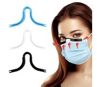 XFSRG 3 Pièces Pince-Nez Anti-buée, Pont de Nez pour Couverture faciale, Pont de Nez Anti-buée en Silicone réutilisable (Noir + Blanc + Bleu)