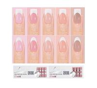 XFSRG 300 Pcs Press on Nails Faux Ongles Fake Nails Amande 15 Tailles Ongles Autocollants Adhesif Kit de Faux Ongles Capsule Ongle Faux Ongles pour Femmes Filles Décoration DIY Accessoire (Set A)