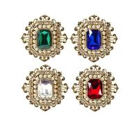 XFSRG 4 Broche Rétro pour Femme en Forme de Fleur Victorienne avec cristal et Perles Bijoux de vêtements Accessoire Mode Chic Idée Cadeau Maman