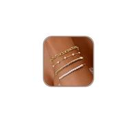 XFSRG 4 Pièces Bracelet Femme Or Design Élégant Perles Mode Empilables Réglables Ensemble Bracelets Bijoux Or pour Femme