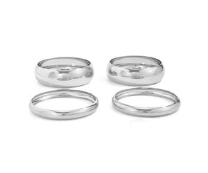 XFSRG 4 Pièces Bracelet Larges Femme Bracelets Rigides Minimalistes Bracelets Chunky Statement pour Quotidien Fête et Robe de Soirée（Argent）