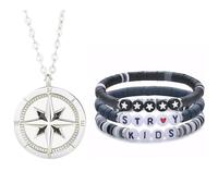 XFSRG 4 Pièces Bracelets Kpop Inspirés Collier Pendentif Étoile Bracelet Merch D’amitié Bracelets de Perles Kpop Ensemble Bijoux pour Fans (Jeu 1)
