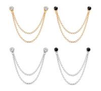 XFSRG 4 Pièces Broche Chaîne Strass pour Homme Pendante Épinglette Costume