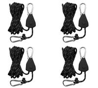 XFSRG 4 Pièces Corde à Cliquet Réfléchissantes 4 mm x 4 m Corde de Tente en Nylon Réglable avec Poulie Métallique pour Camping Tarp et Étendoir