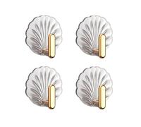 XFSRG 4 Pièces Crochet Mural Autocollant en Forme de Coquillage Crochet Salle de Bain Porte-Serviettes Porte-Vêtements Cuisine