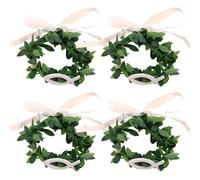XFSRG 4 Pièces Guirlandes Bougie Communion Decoration Anneaux de Bougies Feuilles Anti Gouttes Artificielle 3-6 cm Diamètre pour Baptême Mariage(#1)