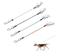 XFSRG 4 Pièces Longe pour Chien Câble en Acier Résistant Laisse Chien Anti Morsure Crochet Pivotant à 360 Degrés Convient aux Chats et aux Chiens
