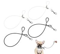 XFSRG 4 Pièces Longe pour Chien Câble en Acier Résistant Laisse Chien Anti Morsure Crochet Pivotant à 360 Degrés Convient aux Chats et aux Chiens