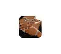 XFSRG 4 Pièces Parure de Bijoux de Mariée Cristal Mariée Collier Boucle d'oreille Bracelet et Anneau Ensemble Demoiselle d'honneur Fantaisie Cadeau Bijoux(Noir)