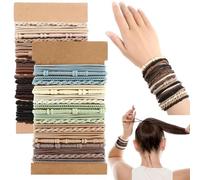 XFSRG 40 pièces Boho Attache pour Cheveux Femme Elastique Porte Queue de Cheval Élastiques Tresses Hair Ties pour Femmes et Filles Cheveux Fins épais Moyens et Longs