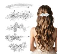 XFSRG 5 Pièces Barrette à Cheveux Mariage Set Strass Fleurs et Feuille