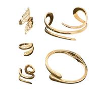 XFSRG 5 Pièces Bracelet Bras Femme Forme Spirale de Upper Arm Cuff Bracelet Supérieur Manchette Spirale Bijou de Bras Ensemble pour Femme Style Mode Soirée Festival