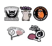 XFSRG 5 Pièces Broche Raton Laveur et Personnage Pins Émaillée Badge