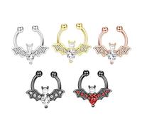 XFSRG 5 Pièces Faux Anneau De Nez Ensemble pour Femmes Hommes Acier Inoxydable Hypoallergénique Faux Piercing Nez Septum sans Trou Bijoux
