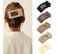 XFSRG 5 Pièces Plates Pince Cheveux Femme Mates Élégantes Léger Antidérapante Pinces à Cheveux pour Épais et Fins(Multicolore A)