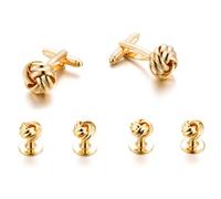 XFSRG 6 Pièces Bouton de Manchette Homme à Nœuds Mode Classique Accessoires de Chemise Smoking Cadeau pour Mariage Anniversaire Fête des Pères(Or)