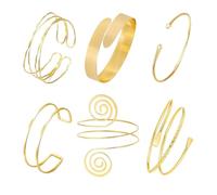 XFSRG 6 Pièces Bracelet Femme Forme Géométrique Simple Bracelet pour le Haut du Bras Réglable pour Quotidien Plage Fêtes