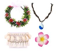 XFSRG 6 Pièces Couronne Fleur Cheveux Élégante Barrette Collier et Bracelet Idéal pour les Fêtes à la Plage Voyages et Réunions