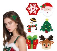 XFSRG 6 Pièces Pince Cheveux de Noël pour Filles Femmes Barrettes Enfants Motif Noël Barrettes Décoration De Fête pour Fête Anniversaire