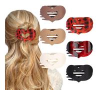 XFSRG 6 Pièces Pince Cheveux Femme Coeur Plates Antidérapante Pinces à Cheveux Latérales Tenue Solide Clips pour Épais et Fins(Multicolore B)