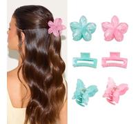 XFSRG 6 Pièces Pinces à Cheveux en Forme de Fleur Pince Fleur pour Pince Hawaïenne Pinces à Cheveux Plumeria pour Femmes et Filles (B)