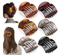 XFSRG 6 Pièces Plates Pince Cheveux Femme Élégantes Léger Anti-Dérapant avec des Dents Internes Clips pour Tous les Jours Sport Conduite(Multicolore C)