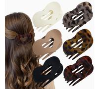XFSRG 6 Pièces Plates Pince Cheveux Femme Mates Coeur Mignonne Antidérapante Pinces à Cheveux pour Tous les Jours Sport Conduite(Multicolore B)