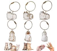 XFSRG 6 Pièces Porte Clef Femme Pet Hair Keyring Pendant Porte Cle Voiture Mignon Breloques pour Sac À Dos Sac Portefeuille de Voiture