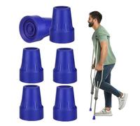 XFSRG 6 Pièces Protecteur en Caoutchouc Accessoires BâTons Trekking, Protection AntidéRapante, Tampon Caoutchouc pour BâTons Marche(Bleu)