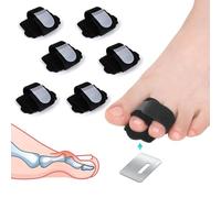 XFSRG 6 Pièces Redresseur d'Orteil en Nylon Beige Confortable Correcteurs d'Orteils Ergonomiques pour Soin des Pieds et Alignement des Orteils (Noir)