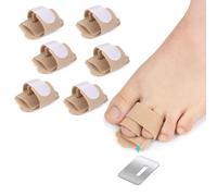 XFSRG 6 Pièces Redresseur d'Orteil en Nylon Beige Confortable Correcteurs d'Orteils Ergonomiques pour Soin des Pieds et Alignement des Orteils (Couleur de Peau)