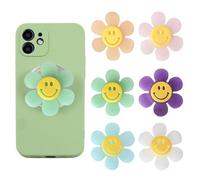 XFSRG 6 Pièces Support Téléphone Fleur Souriante Colorée Grip Téléphone Adorable et Pratique Mode et Fonctionnel pour Smartphones