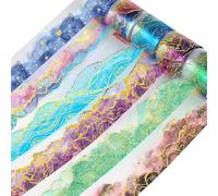XFSRG 6 Rouleaux Washi Tape Set Couleurs Aquarelle Scotch Decoratif Vagues et Étoiles Scotch Scrapbooking pour le Bricolage Agendas Albums