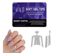 XFSRG 600 Pièces Faux Ongles Capsule Americaine Ongle 12 Tailles Capsules Ongles Transparent pour Ongle Extensions Studios de Manucure Diy Nail Art Débutant Manucure Prothésiste Ongulaire (Set C)
