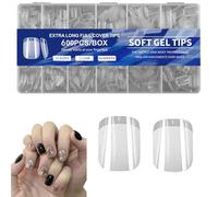 XFSRG 600 Pièces Faux Ongles Capsules Américaines 12 Tailles Ongles Kit Capsule Americaine Ongle pour Extensions Bricolage DIY Nail Art Salons (Set B)