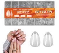 XFSRG 600 Pièces Faux Ongles Capsules Américaines 12 Tailles Ongles Kit Capsule Americaine Ongle pour Extensions Bricolage DIY Nail Art Salons (Set D)