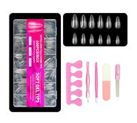 XFSRG 600 Pièces Pointes d'Ongles Transparentes Ultra 12 Tailles Faux Ongles Avec 5 Outils pour Manucure pour Manucure pour Manucure DIY Salon Femmes Filles （06）