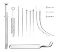 XFSRG 7 Aiguilles Pince à Billes pour Piercing Attrape Billes Outil de Changement Bijoux Piercing Kit Saisie et de Pose pour Nez Lèvre Langue Oreille Nombril Septum Conch