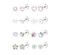 XFSRG 8 Paires Boucles D'oreilles a Dos Plat Enfant Fille a Tige Coeur