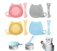 XFSRG 8 Pièces Couvercle Boite de Conserve Chat avec Cuillère Couvercle Conserve Universel Bouchon pour Canette Réutilisable Convient aux Chats et aux Chiens