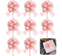 XFSRG 8 Pièces Nœuds à Tirer en Ruban Grands Nœuds Rubans pour Cadeaux Paniers Arrangements Voitures de Mariage Anniversaire Décorations de Fête(Rose)