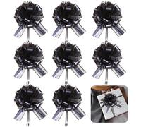 XFSRG 8 Pièces Nœuds à Tirer en Ruban Grands Nœuds Rubans pour Cadeaux Paniers Arrangements Voitures de Mariage Anniversaire Décorations de Fête(Noir)
