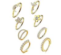 XFSRG 8 Pièces Piercing Nez 316L Acier Chirurgical Piercing 20G Doré Hypoallergénique Anneaux de Nez Jewelry Pour Looks Quotidiens Soirées Peaux Sensibles