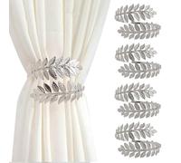 XFSRG Accroche Rideau sans Percage Doré Feuille Métallique Élégant pour Décoration de Maison (Argent, 4 pièces)