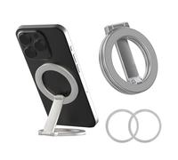 XFSRG Anneau Telephone Portable Magnétique Double Face Pliage en Z Réglage Support Telephone Multi Angles Compact et Portable pour Cuisine Fitness Navigation Automobile
