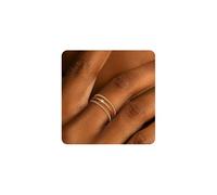 XFSRG Bague Femme Anti Stress Anneau Torsadé Empilable Bijoux Réglable Ensemble Bague Anti Stress Femme Élégante Alliance Minimaliste Accessoire Mode(Size-7)